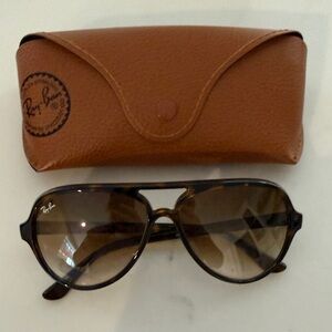 Ray-Ban Tortoise Shell Sunglasses with Brown Case